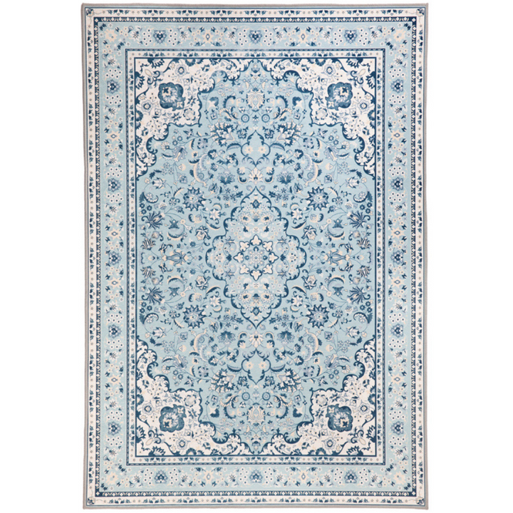 Rayie Blue Oriental Non Slip Rug