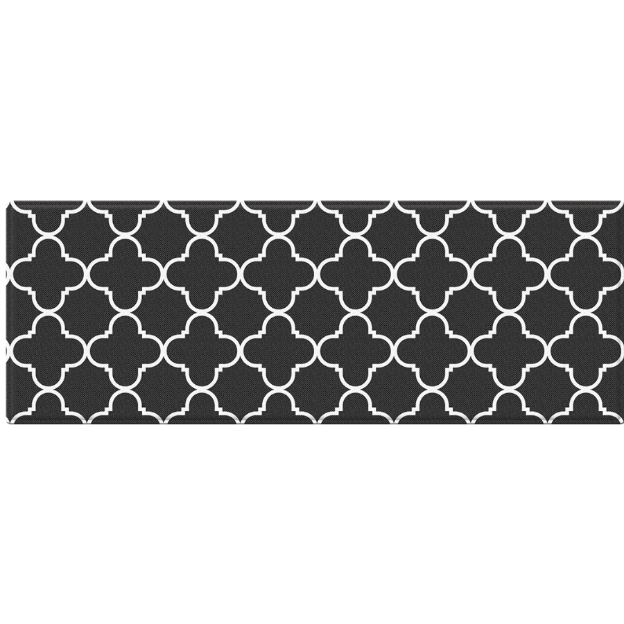 Renaissance Black & Grey Soft Padded Trellis Kitchen Mat