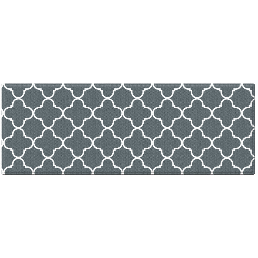 Renaissance Black & Grey Soft Padded Trellis Kitchen Mat