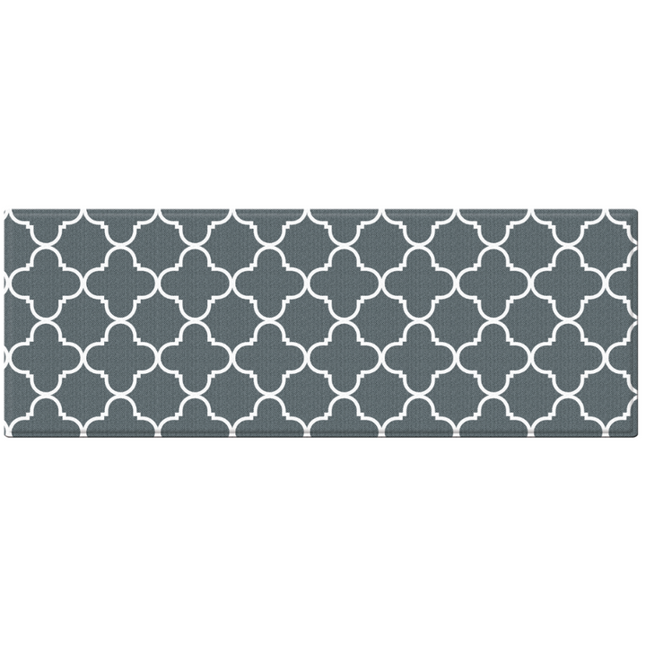 Renaissance Black & Grey Soft Padded Trellis Kitchen Mat