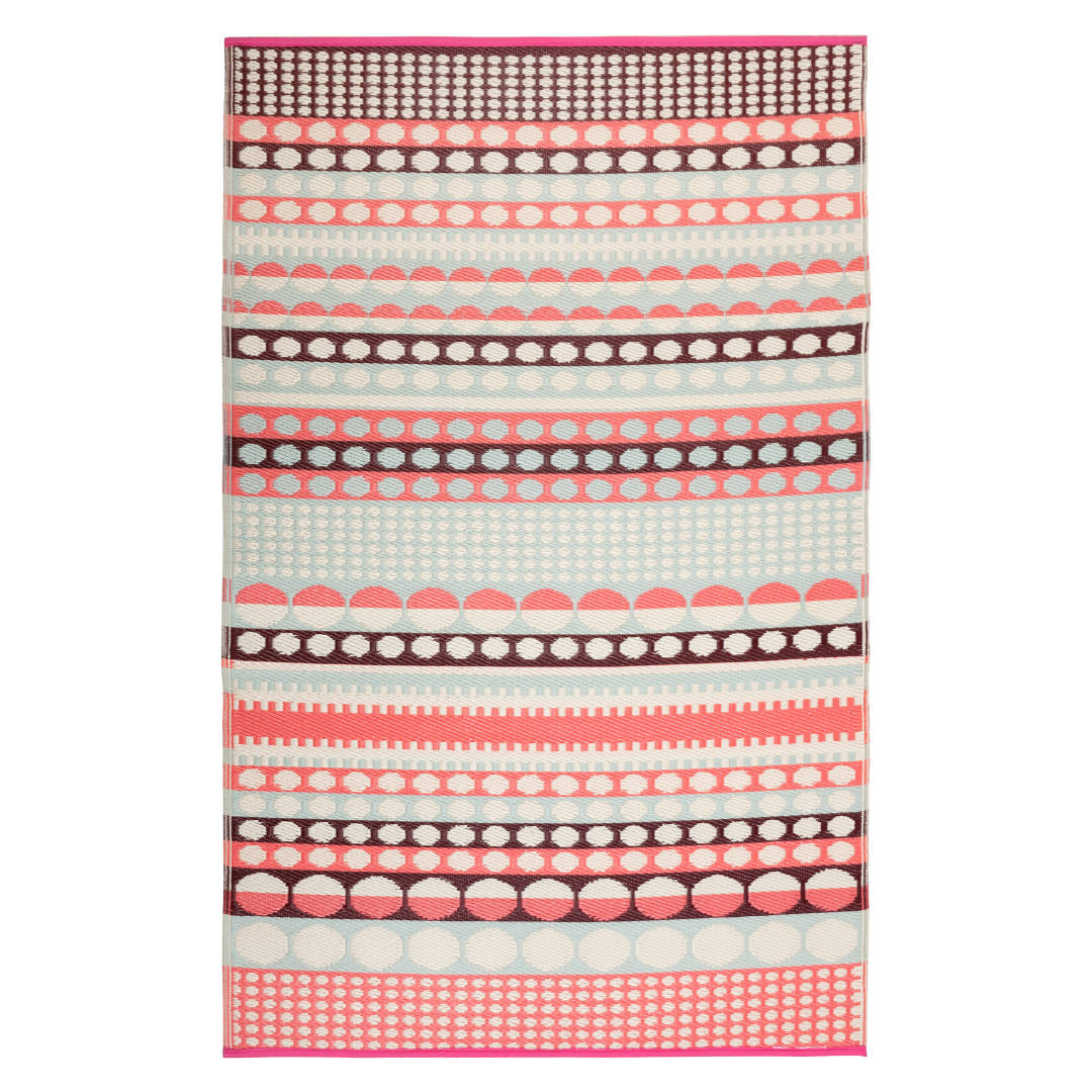 Rovaniemi Multi Coloured Pink Scandinavian Recycled Plastic Large Rug