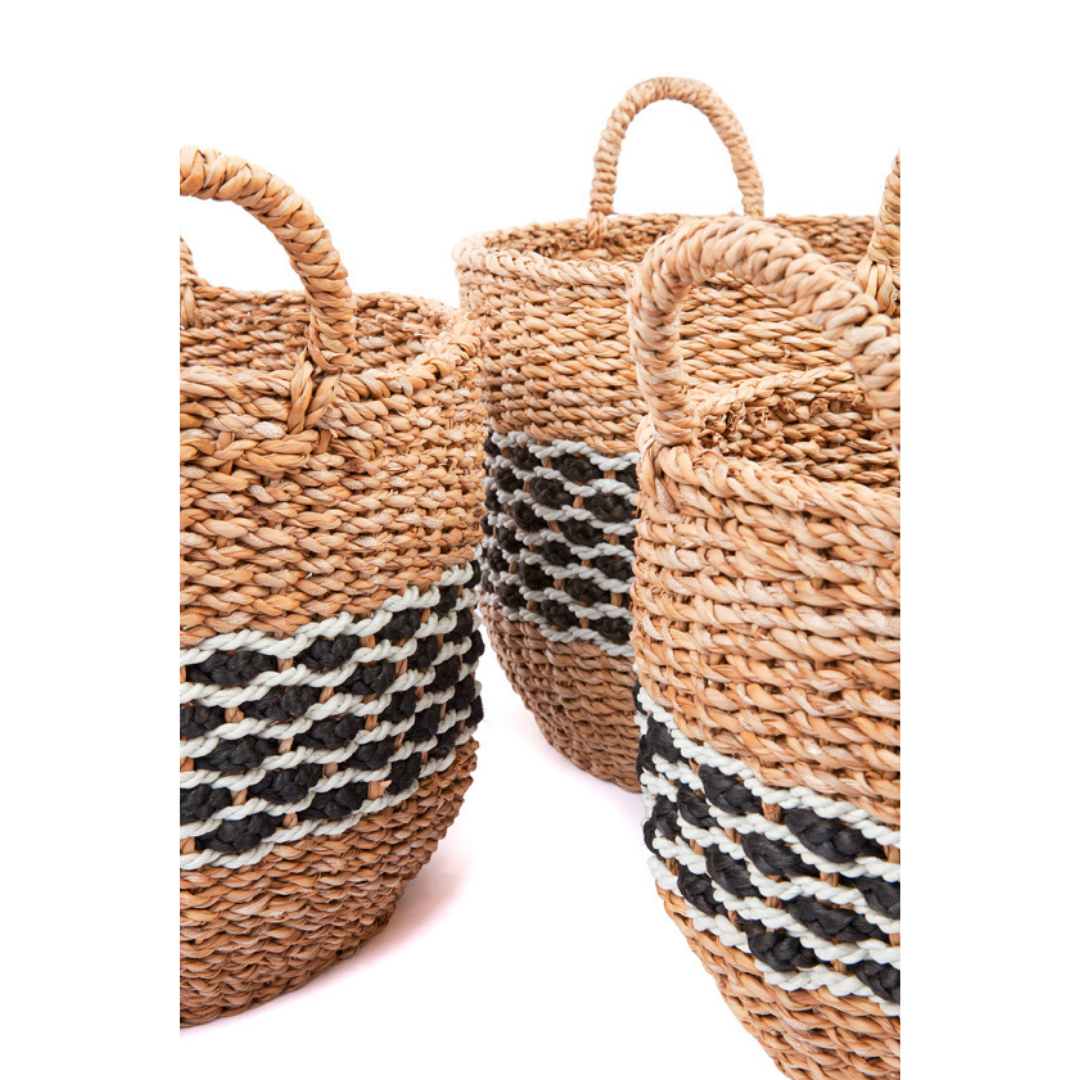 Set of 3 Sadar Handmade Natural Seagrass Storage Basket and Planter