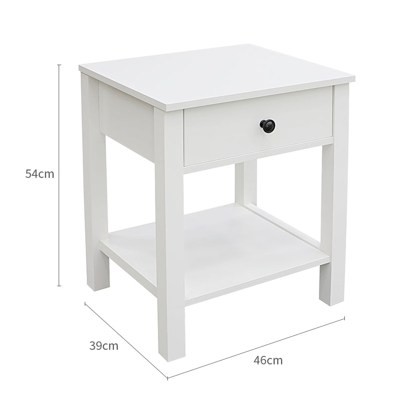 Safi White Bedside Table with 1 Drawer