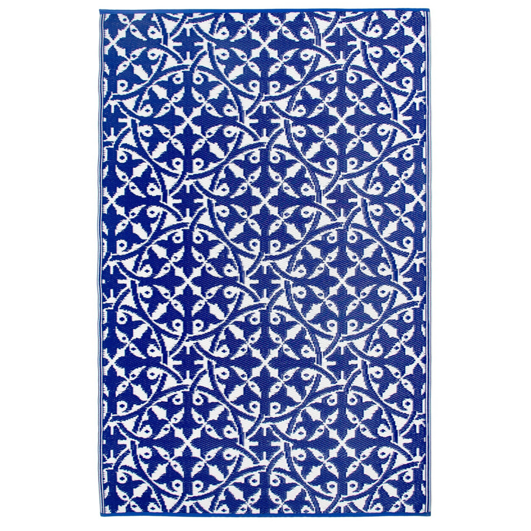 San Juan Blue and White Reversible Large Outdoor Rug