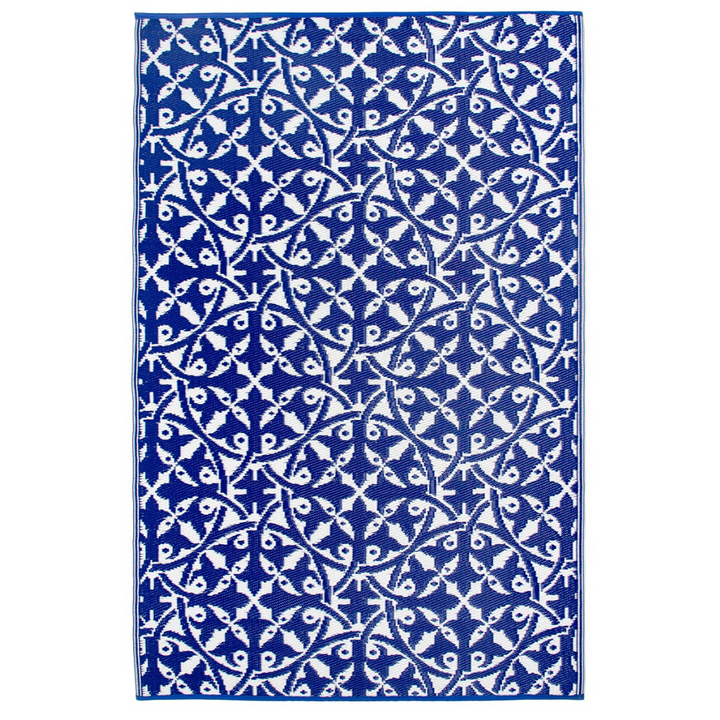 San Juan Blue and White Reversible Large Outdoor Rug