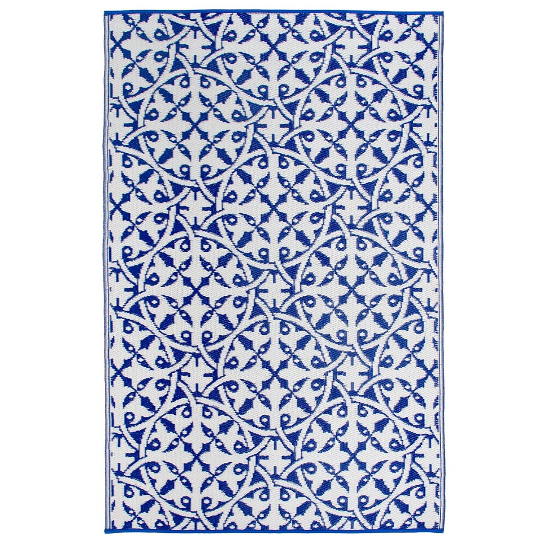 San Juan Blue and White Reversible Large Outdoor Rug