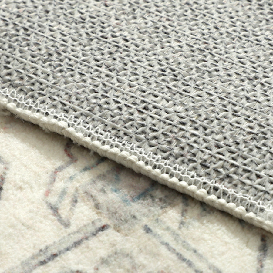 Santiago Grey Traditional Machine Washable Mat