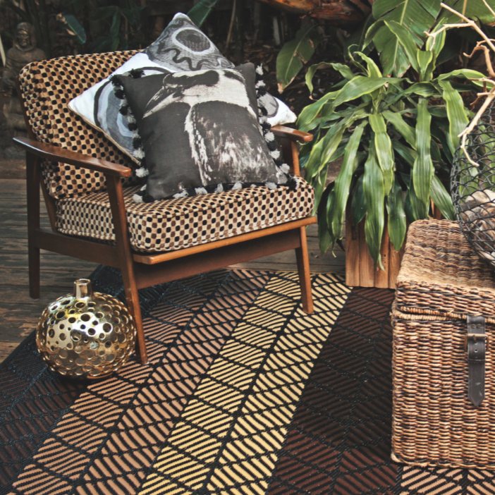 Seattle Chestnut and Walnut Brown African Large Outdoor Rug