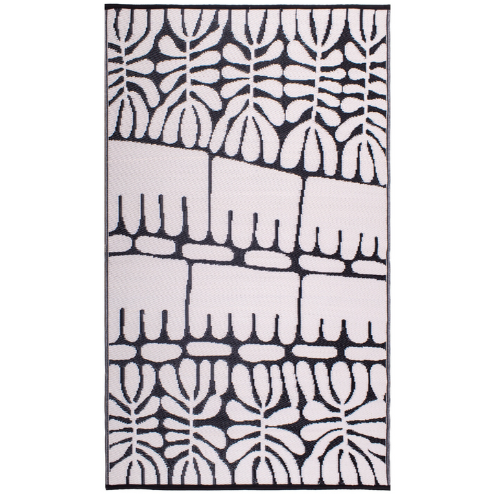 Serowe Black and White Outdoor Area Rug