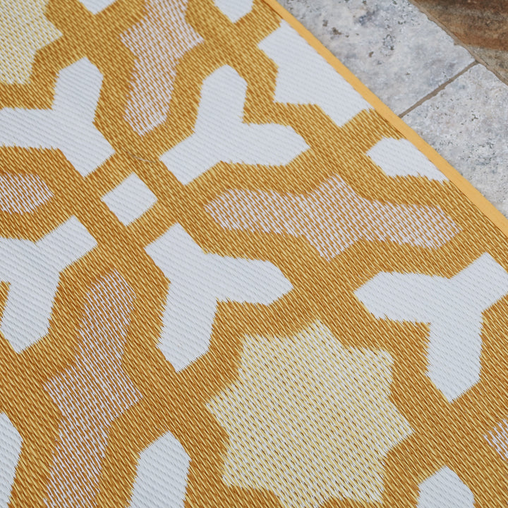 Seville Yellow Recycled Plastic Outdoor Rug