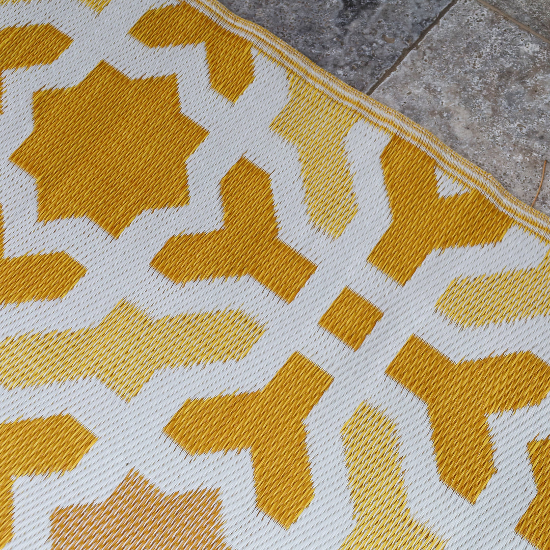 Seville Yellow Recycled Plastic Outdoor Rug