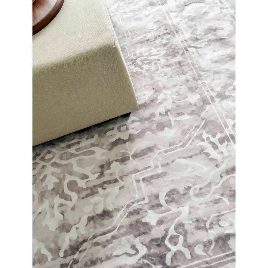 Shay Beige Traditional Distressed Machine Washable Rug