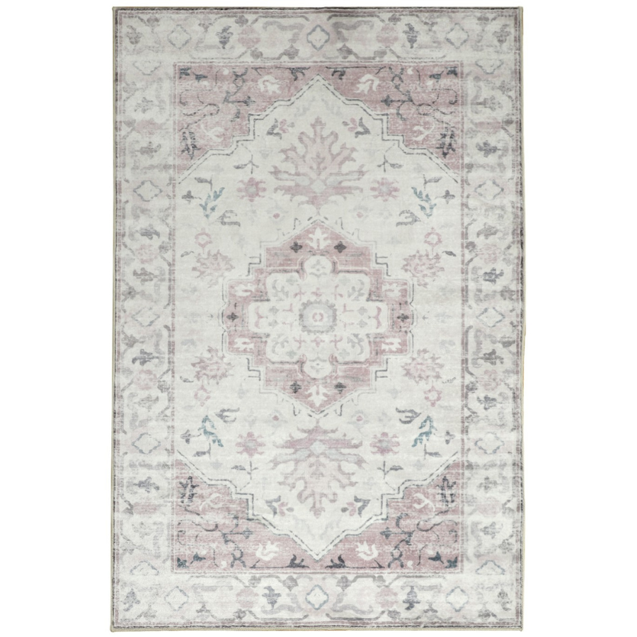 Shay Coral Distressed Machine Washable Rug