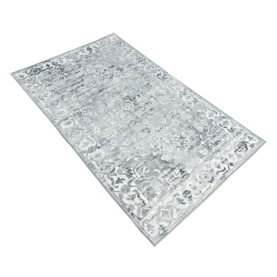 Shay Distressed Machine Washable Large Grey Indoor Rug