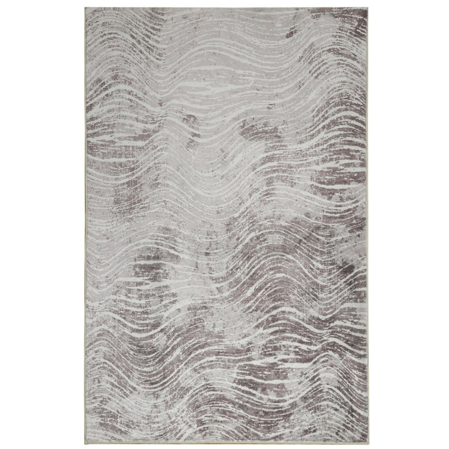 Shikhar Beige Modern Distressed Machine Washable Area Rug