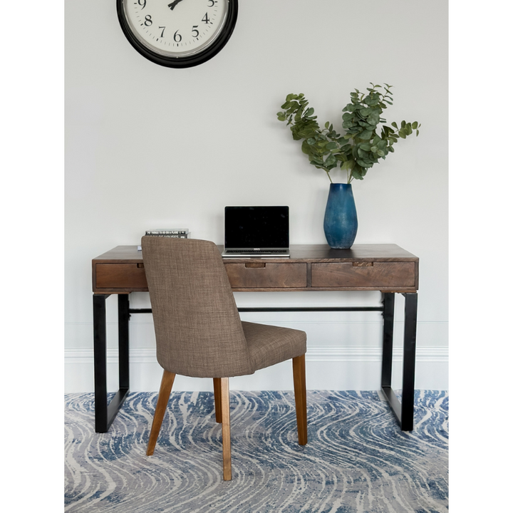 Shikhar Blue Modern Distressed Washable Rug