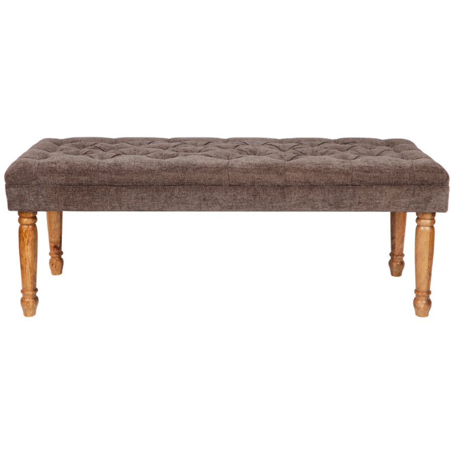 Stanley Grey Entryway Upholstered Cushioned Bench Seat - 125 Cm