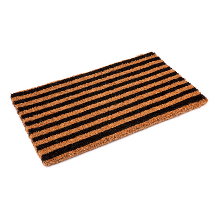 Straight Lines Black striped Coir Doormat