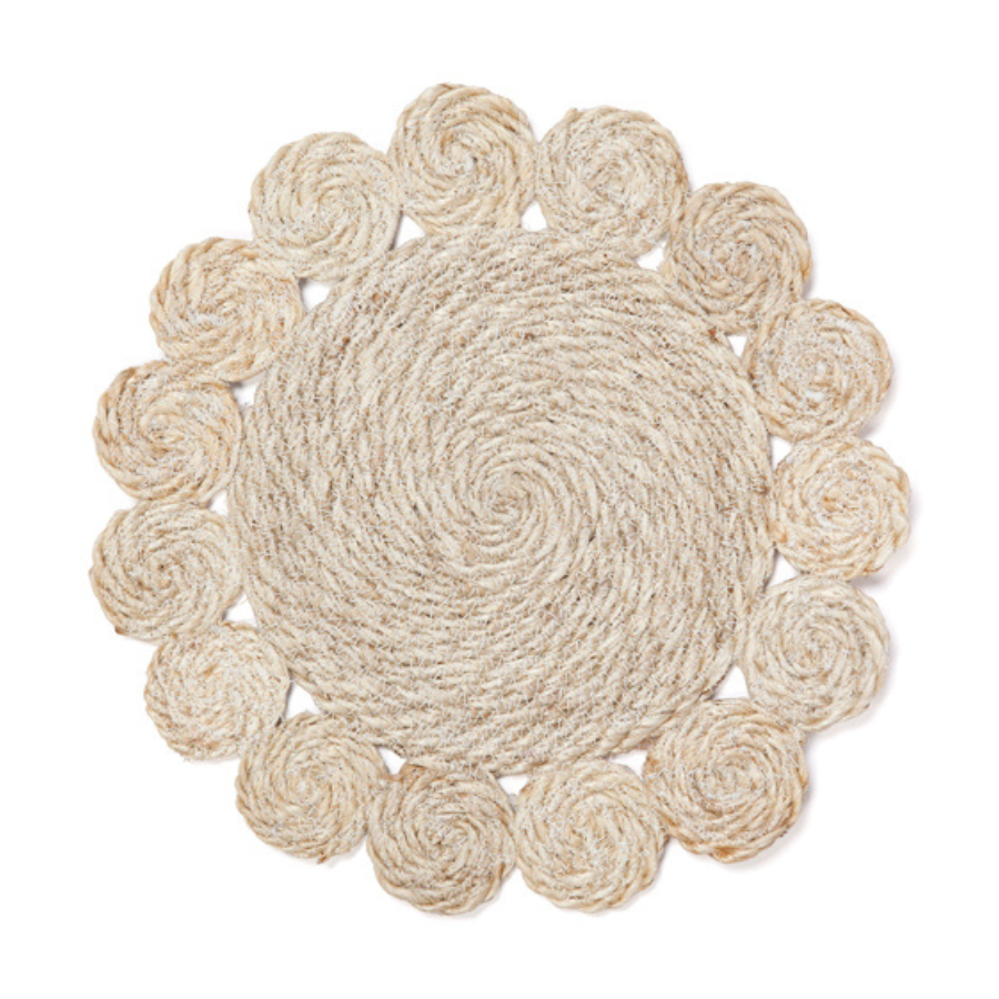 Set Of 4 Tern Decorative 35 cm Jute Round Placemats