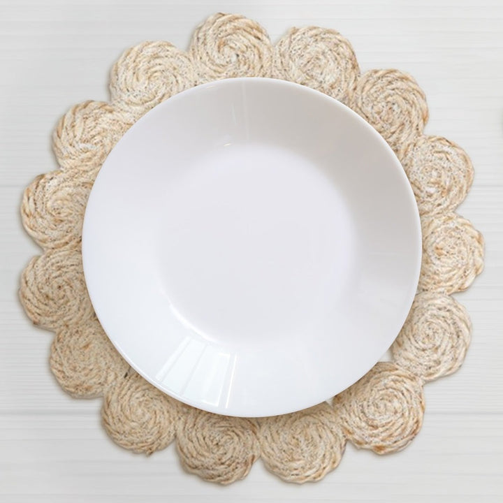 Set Of 4 Tern Decorative 35 cm Jute Round Placemats