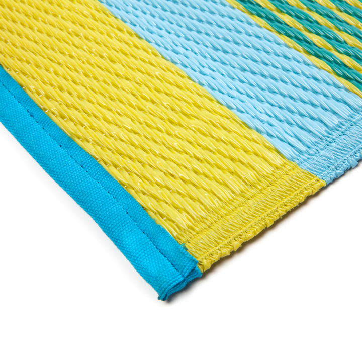 Tromso Multicoloured Blue Scandanavian Recycled Plastic Outdoor Rug