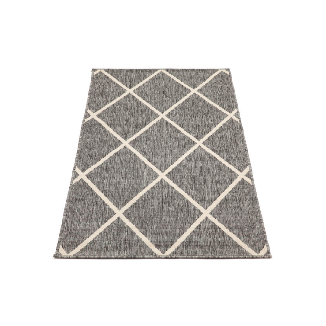 Tucson Diamond Pattern Outdoor Large Grey Rug