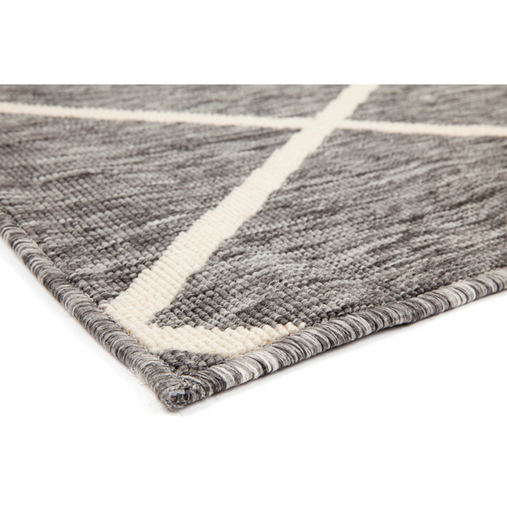 Tucson Grey Diamond Pattern Polypropylene Outdoor Rug