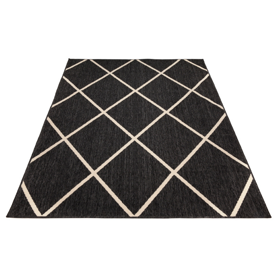 Tucson Black Diamond Large Indoor and Outdoor Rug