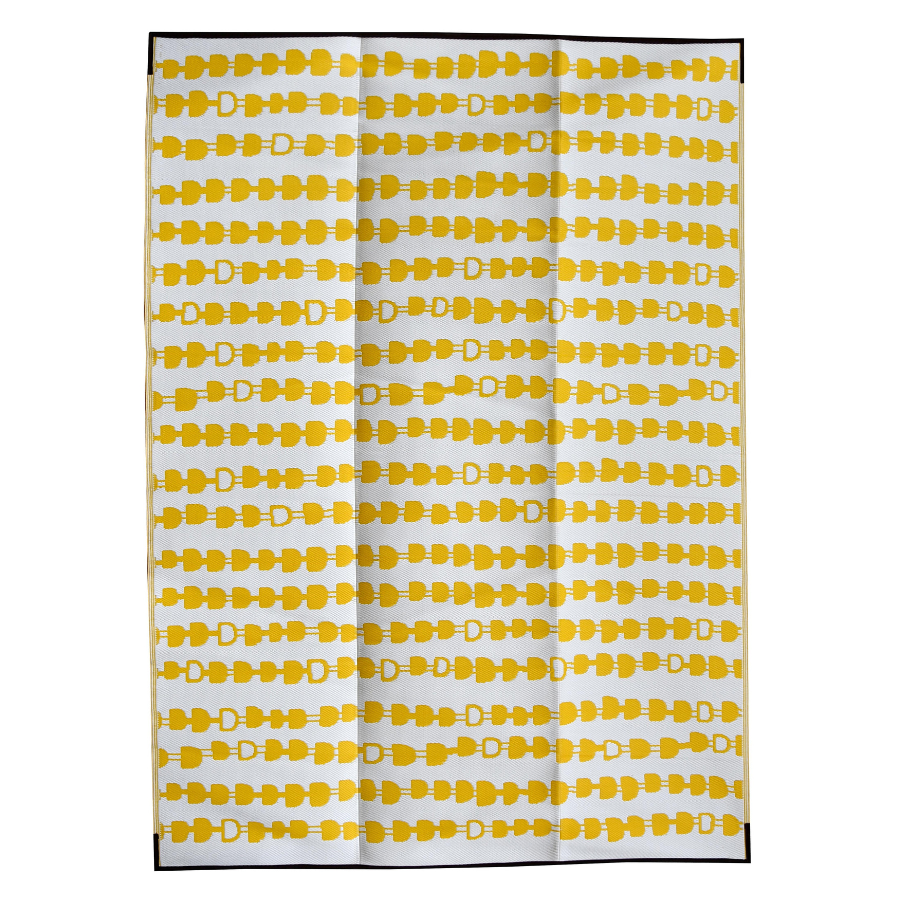 Stripes Arrow Yellow & White Foldable Waterproof Large Camping Mat - 270x360 CM