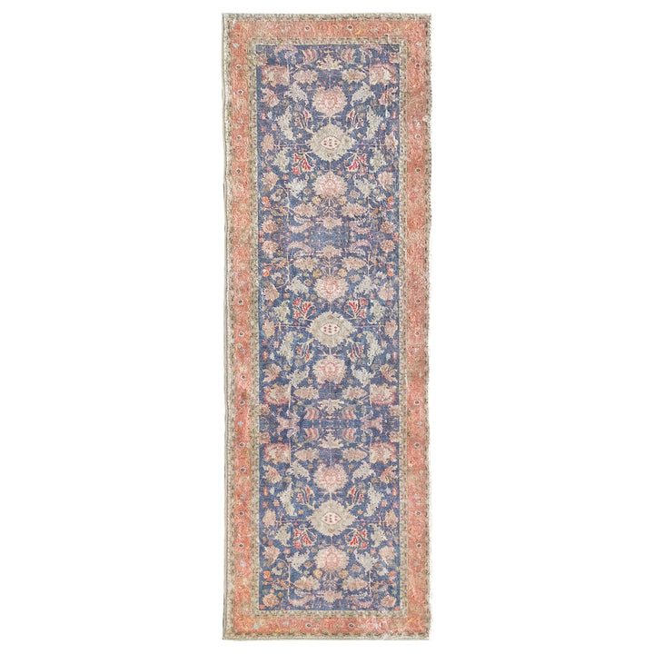 Vama Blue Machine Washable Area Rug