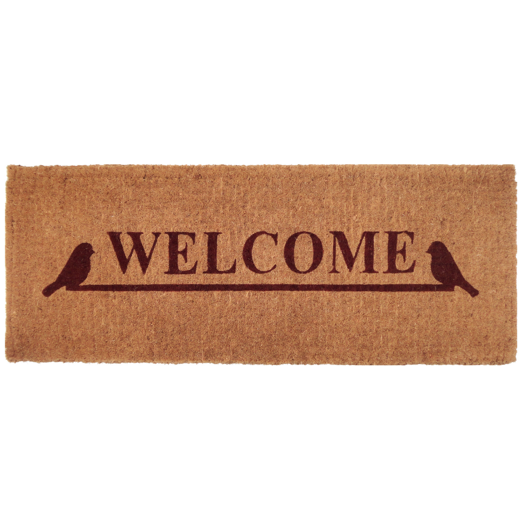 Long And Thick Welcome Coir Door Mat For Double Doors