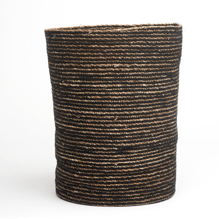 Williamsburg Black Seagrass and Jute Laundry & Storage Basket