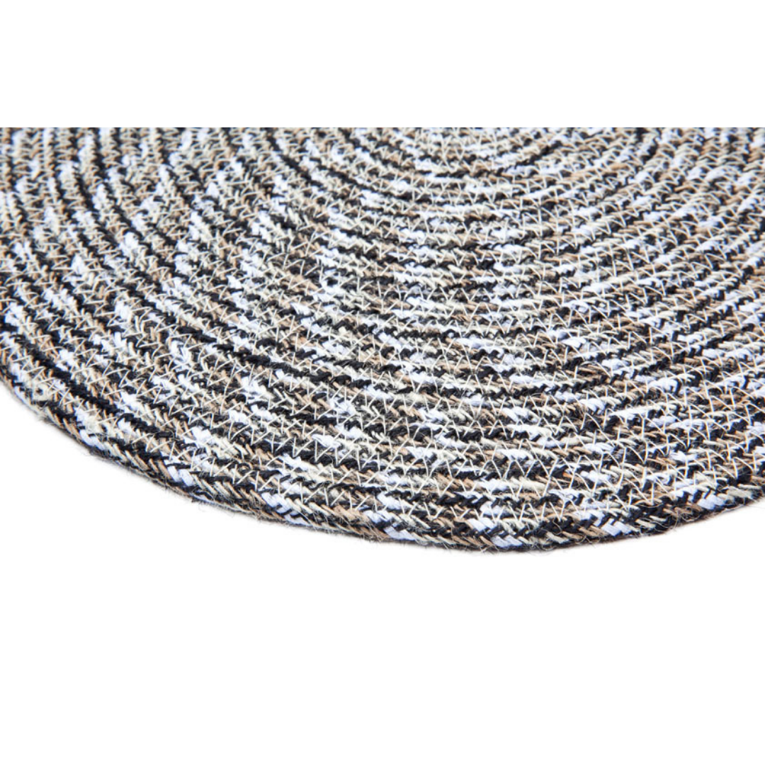 Set Of 4 Willie Grey Braided 35 cm Dining Jute Round Placemat