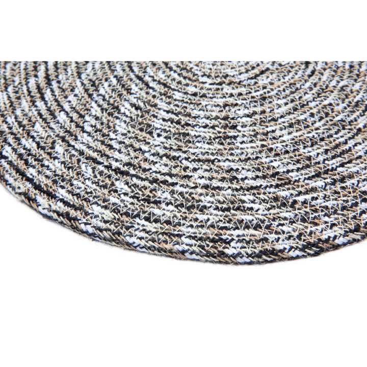 Set Of 4 Willie Grey Braided 35 cm Dining Jute Round Placemat