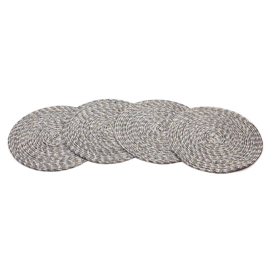 Set Of 4 Willie Grey Braided 35 cm Dining Jute Round Placemat