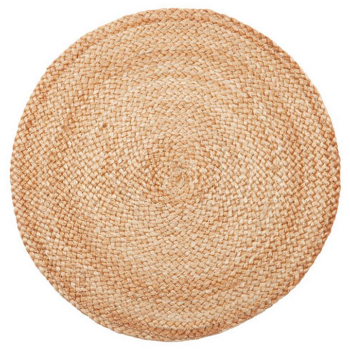 Set Of 4 Willow Natural Jute Round Placemats And Coasters