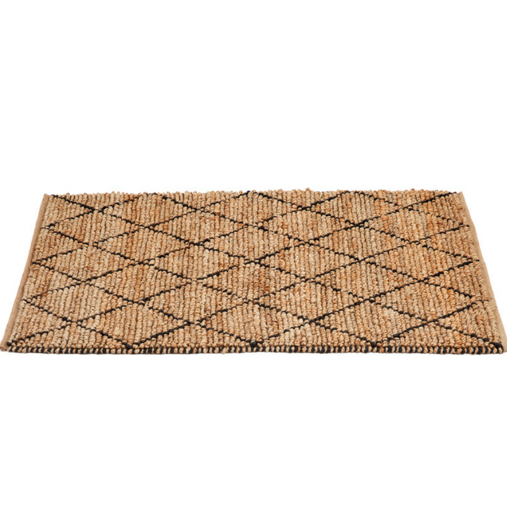 Anant Black and Natural Diamond Jute Area Rug