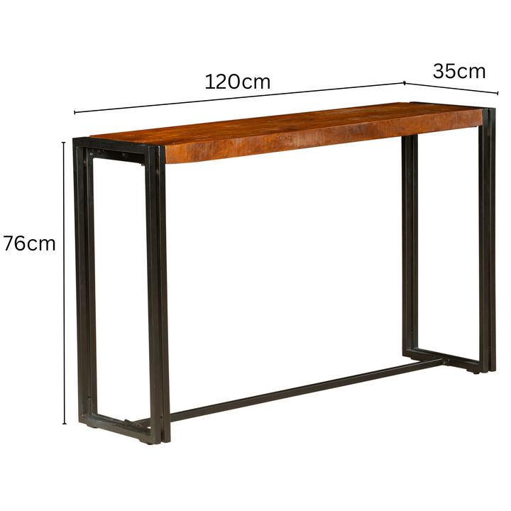 Astra Mango Wood Industrial Console Table