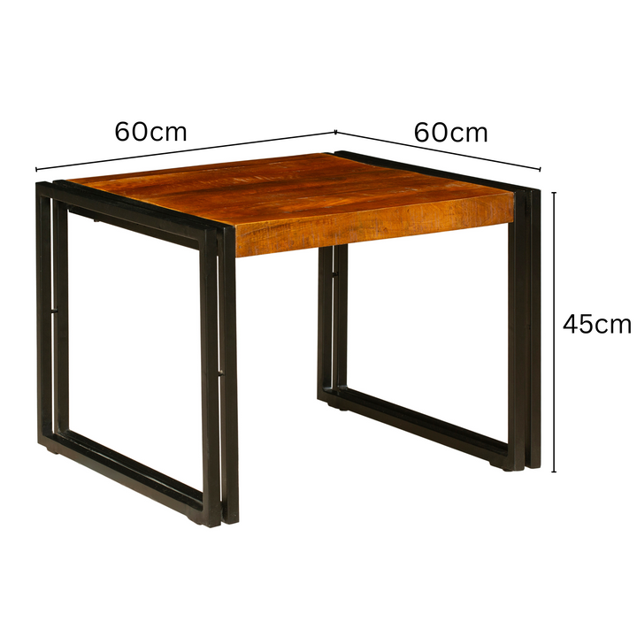 Astra Natural & Black Small Wooden Coffee Table - 60cm