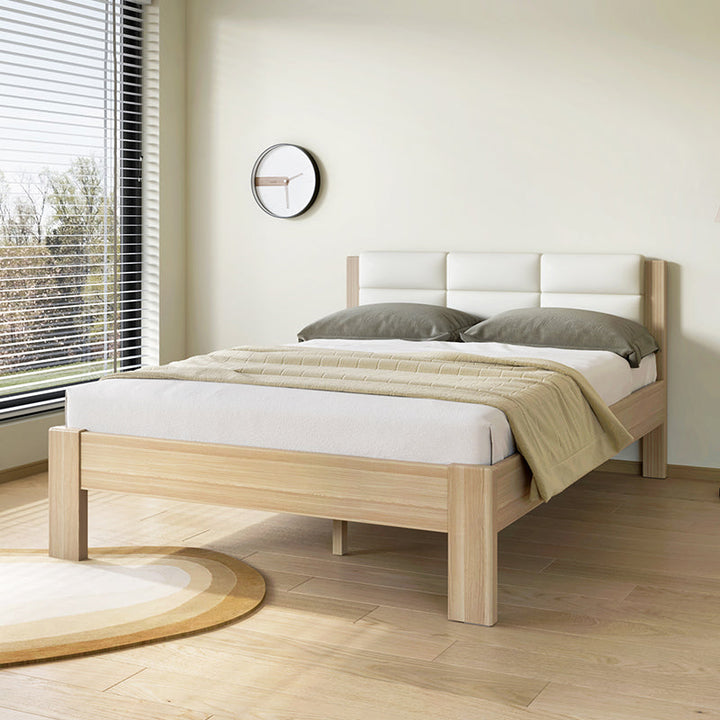 Raka Beige and Natural Queen Bed - Beds Fab Habitat