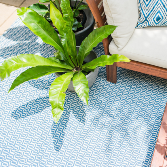 Bekal Indigo Blue Indoor Outdoor Area Rug