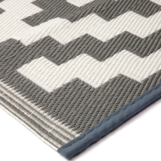 Aztec Grey & White Square Diamond Pattern Foldable Waterproof Large Camping Mat - 270x270 CM - Camping Mats Fab Habitat