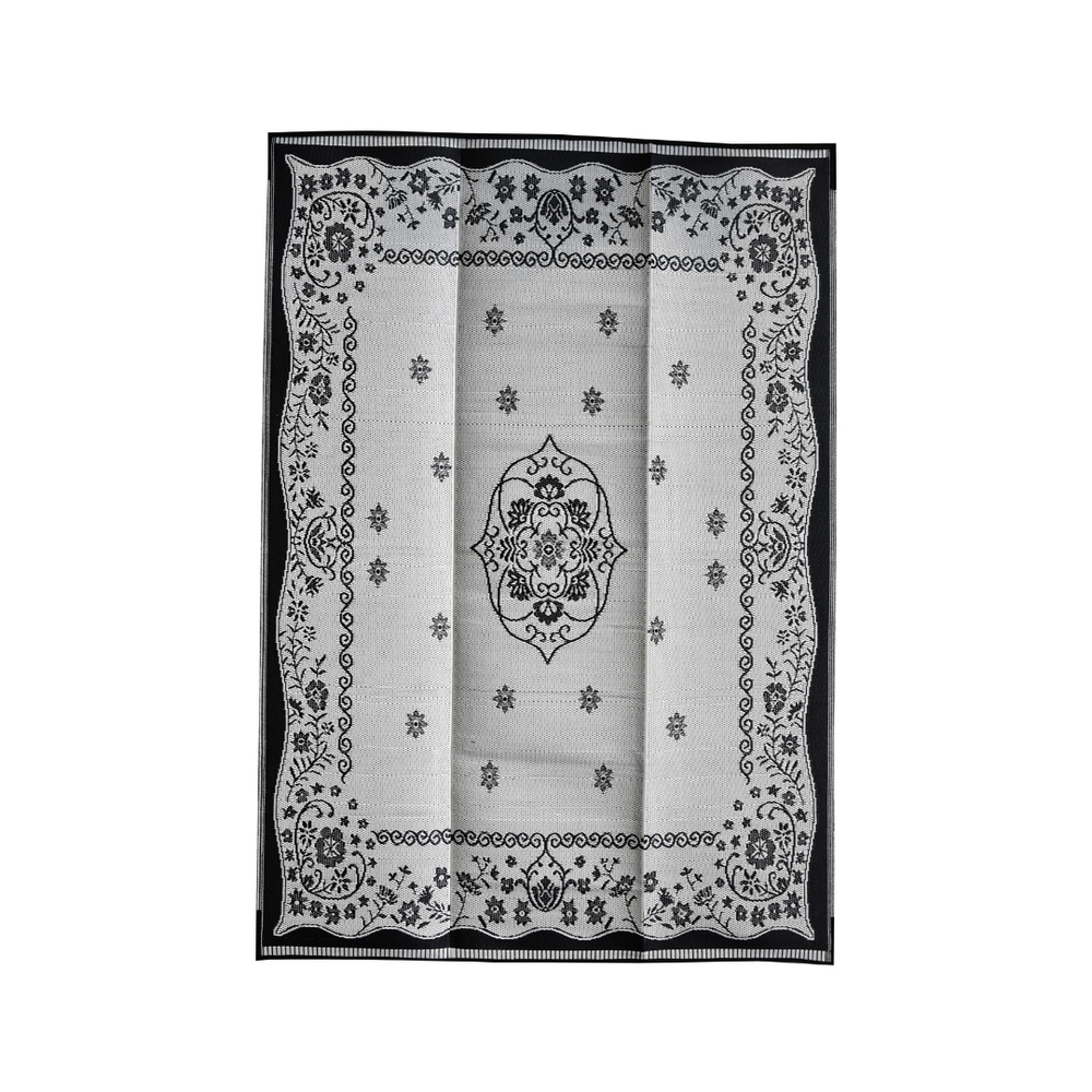 Oriental Black & White Traditional Foldable Waterproof Large Camping Mat - 270x360 CM - Camping Mats Fab Habitat