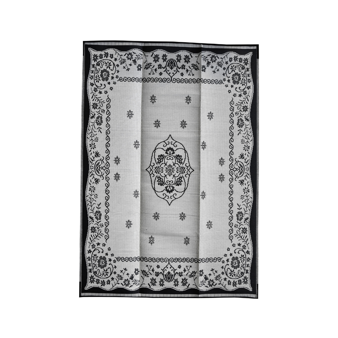 Oriental Black & White Traditional Foldable Waterproof Large Camping Mat - 270x360 CM - Camping Mats Fab Habitat