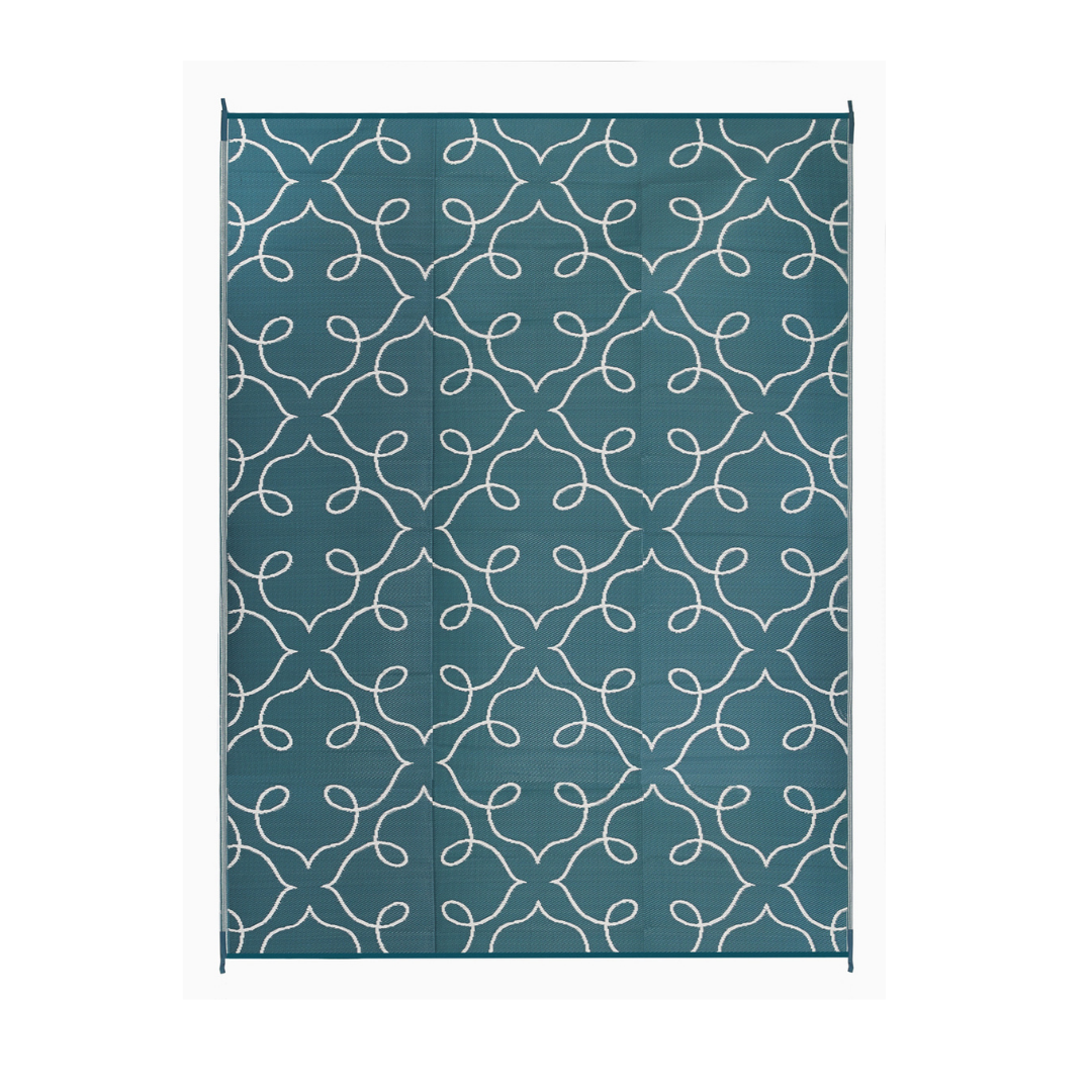 Syracuse Sea Green Floral Pattern Foldable Waterproof Large Camping Mat - 270x360 CM - Camping Mats Fab Habitat