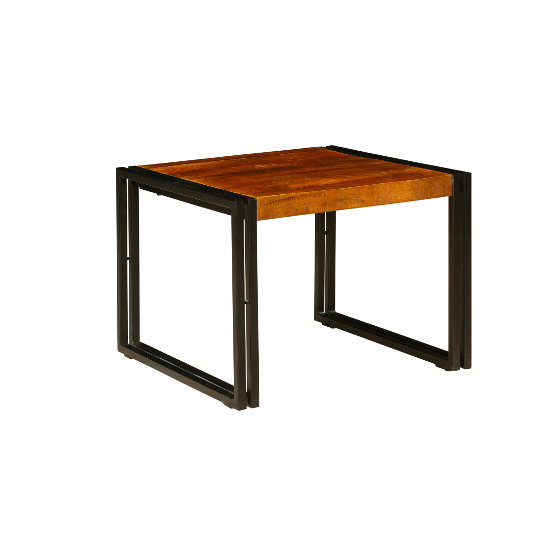 Astra Natural & Black Small Wooden Coffee Table - 60cm - Coffee Tables Fab Habitat