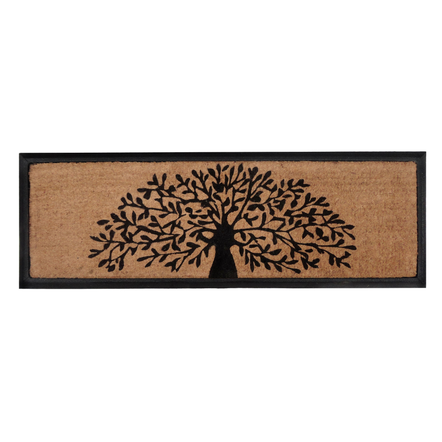 Tree of Life Rubber Bordered Coir Doormat - Doormats Fab Habitat