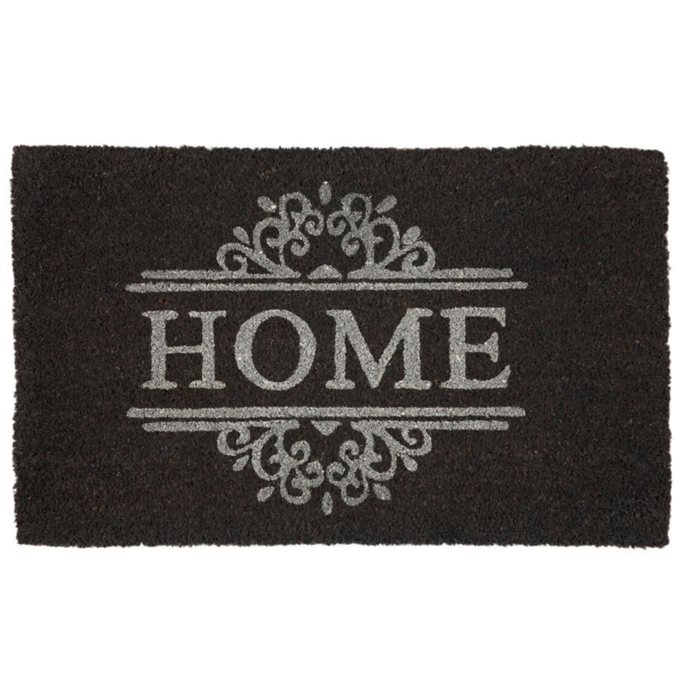 Dark Grey PVC Backed Home Long Front Door Mat - Doormats Fab Habitat