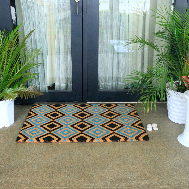 New Diamonds PVC Backed Coir Doormat - Doormats Fab Habitat