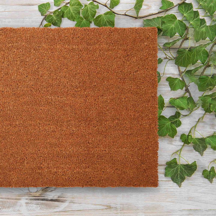 Nubra Plain Natural pvc backed Coir Doormat - Doormats Fab Habitat